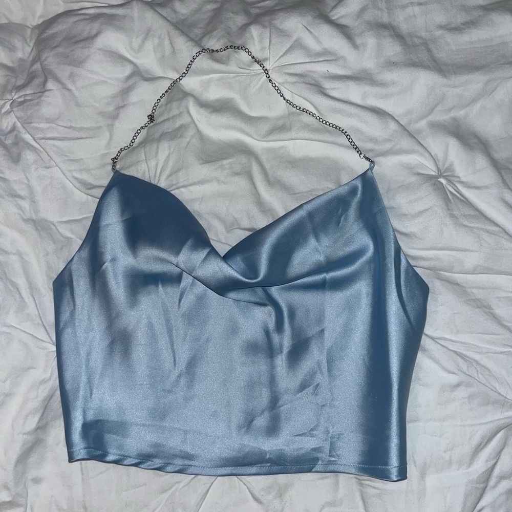 Blue and silver halter top size S/M